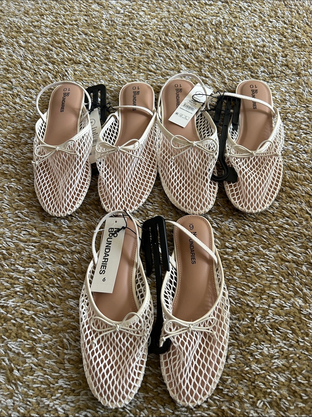 No Boundaries Cream White Mesh Slingback Mules